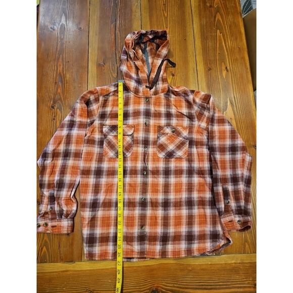 CARHARTT Button Down HOODED FLANNEL Long Sleeve SHIRT Top Womens XL - Picture 3 of 5